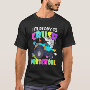 T-shirt Je suis prêt à écraser le requin préscolaire à l'é