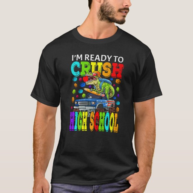 T-shirt Je suis prêt à écraser les Dinos de Camion Monster (Devant)
