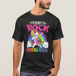 T-shirt Je suis prêt à rocher maternelle Dabbing Unicorn R