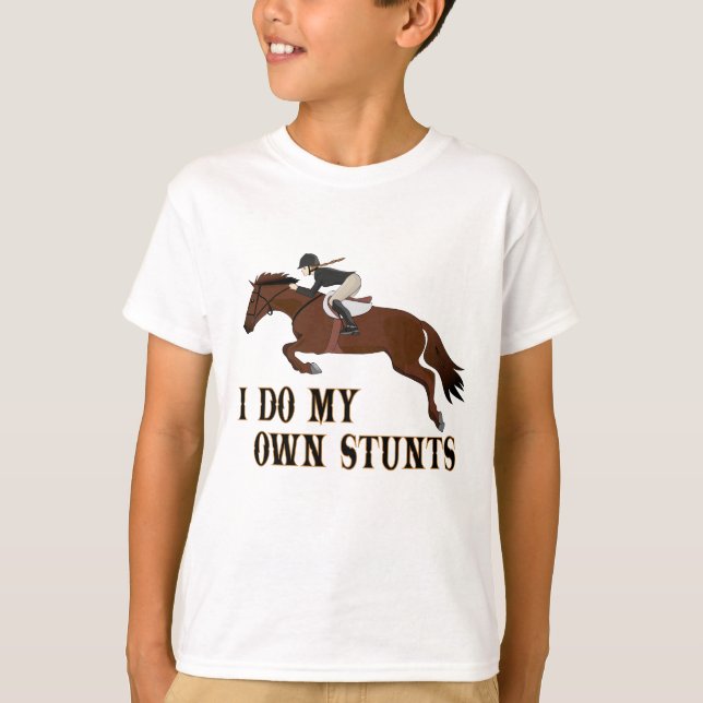 T-shirt Je Suis Propre Stunts Cheval Équitation Fille (Devant)