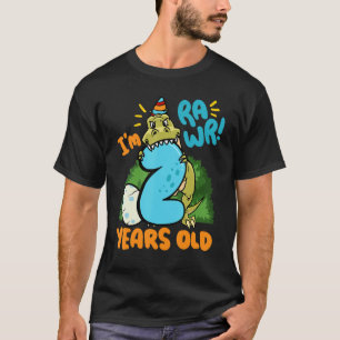 T-shirt Je suis Rawr 2 ans Tyrannosaurus Dinosaur Enfants