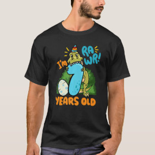 T-shirt Je suis Rawr 7 ans Tyrannosaurus Dinosaur Enfants 