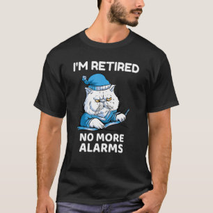 T-shirt Je suis retraitée Plus d'alarmes Sleepy Chat Homme