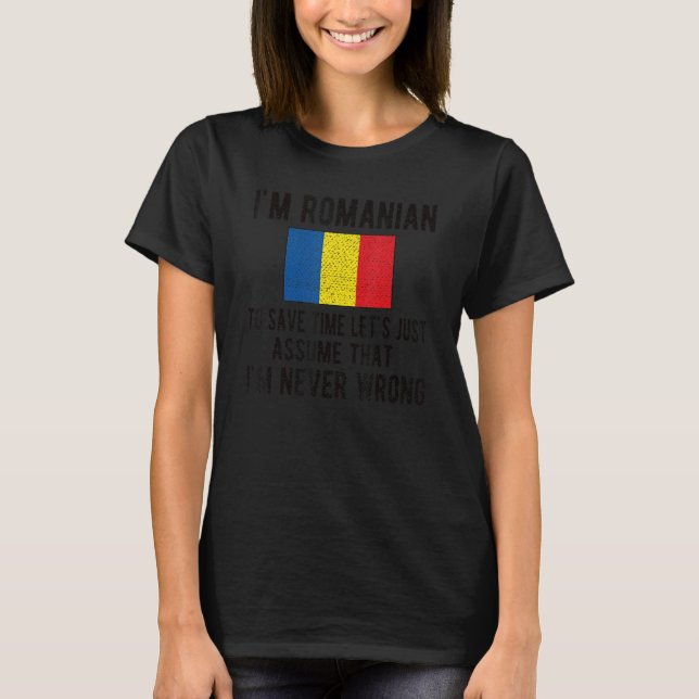 T-shirt Je suis Roumain Drapeau Roumanie Roumain Racines (Devant)
