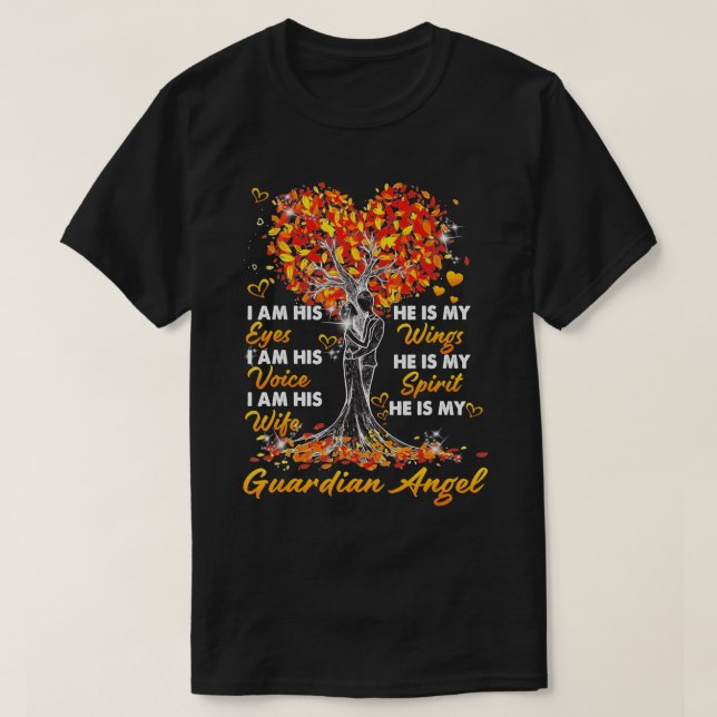 T-shirt Je suis sa Femme Il est mon Ange Gardien, Mémoire  (Design devant)