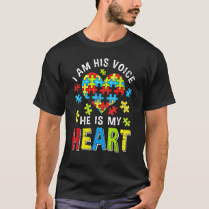 T-shirt Je Suis Sa Voix Il Est Mon Coeur Autisme Maintenan