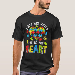 T-shirt Je Suis Sa Voix Il Est Mon Coeur Autisme Maintenan