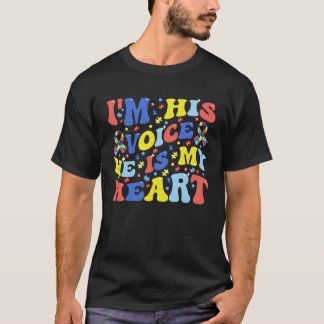 T-shirt Je suis sa voix Il est mon cœur Sensibilisation à