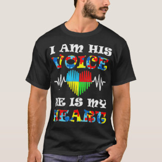 T-shirt Je Suis Sa Voix Il Est Mon Coeur Sensibilisation s