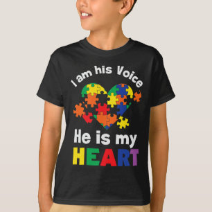 T-shirt Je Suis Sa Voix Il Est Mon Coeur Sensibilisation s