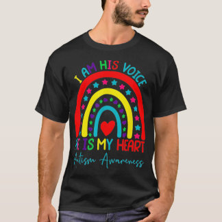 T-shirt Je Suis Sa Voix Il Est Mon Coeur Sensibilisation s