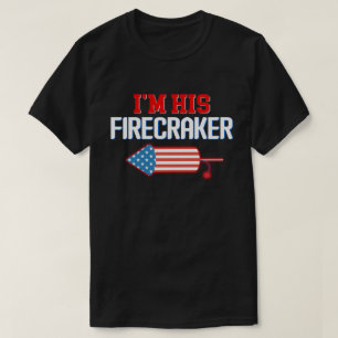 T-shirt Je suis son Firecracker Matching Couple Juillet 4t