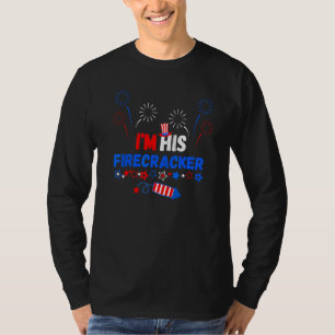 T-shirt Je suis son pétard mignon du 4 juillet, couple coo
