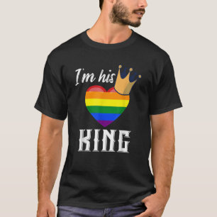 T-shirt Je suis Son Roi LGBTQ Rainbow Heart Gay Boyfriend 