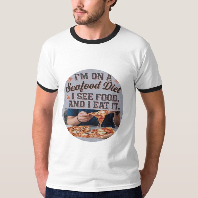T-shirt Je suis sur la nourriture de fruits de mer drôle (Devant)