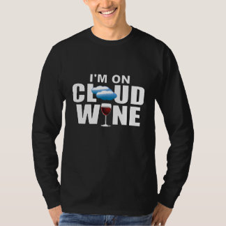 T-shirt Je Suis Sur Le Vin Nuageux Boire Aimer Vignoble Al