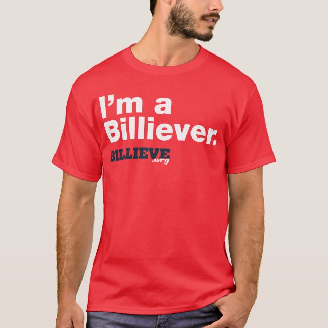 T-shirt "Je suis tee - shirt rouge d'un Billiever" (Devant)