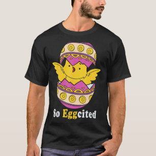 T-shirt Je suis tellement excité Pâques bébé poussin Rétro