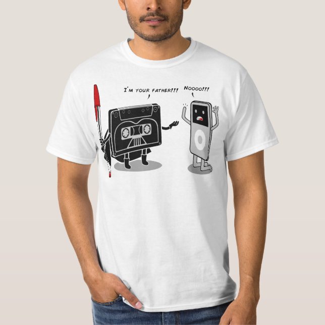 T-shirt Je Suis Ton Père, Drôle Cassette Bande Retro Parod (Devant)