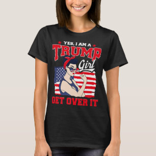 T-shirt Je suis Trump Girl Get Over It American Flag Repub