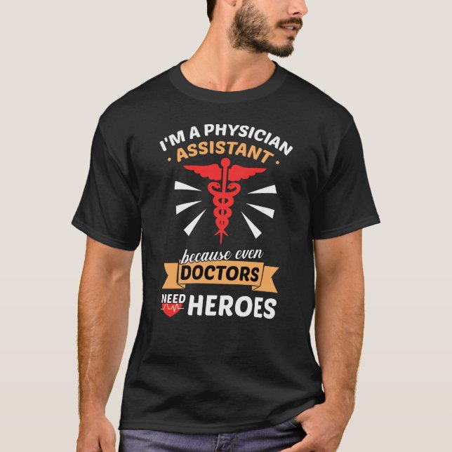 T-shirt Je suis un adjoint médical parce que même les méde (Devant)