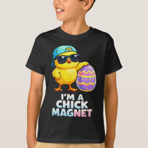 T-shirt Je suis un aimant à poulettes Punir drôle de Pâque