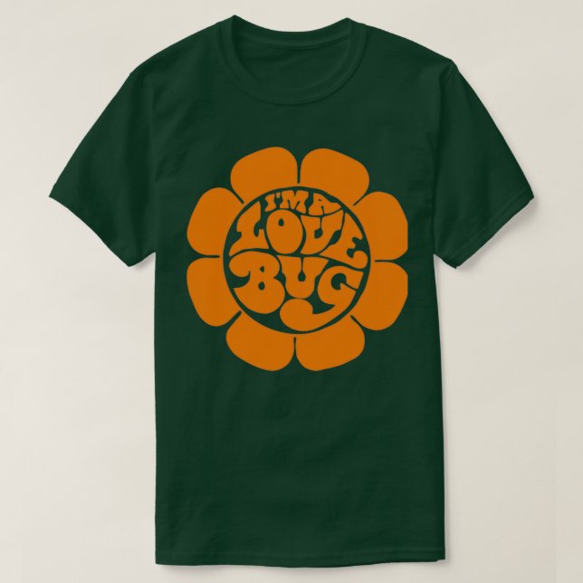 T-shirt Je suis un amour Bug Retro 60s Hippie Herbie Flowe (Design devant)
