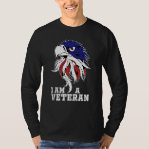 T-shirt Je Suis Un Ancien Angry Bald Eagle Avec Drapeau Am