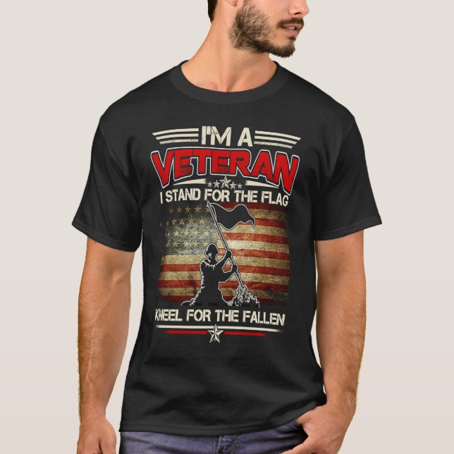 T-shirt Je suis un ancien combattant pour le genou du drap (Devant)