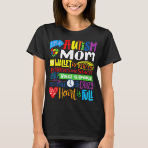 T-shirt Je suis un Autisme Maman Wallet Vide Fier Autisme 