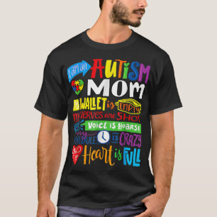 T-shirt Je suis un Autisme Maman Wallet Vide Fier Autisme