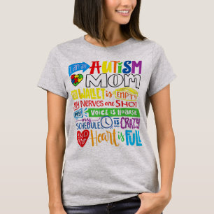 T-shirt Je suis un Autisme Maman Wallet Vide Fier Autisme 