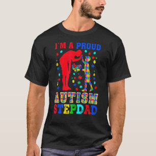 T-shirt Je suis un beau-père fier de l'autisme Pièces Puzz