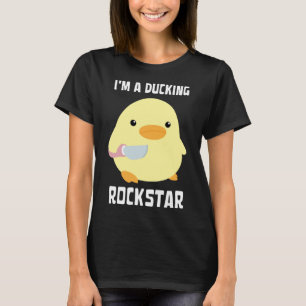 T-shirt Je suis un canard Rockstar avec un mème de couteau