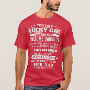 T-shirt Je Suis Un Chanceux Papa J'Ai Une Fille Magnifique