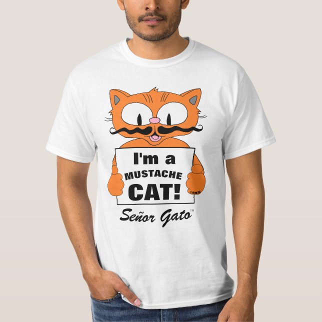 T-shirt Je suis un chat moustache ! Senor Gato (Devant)