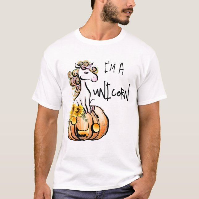 T-shirt Je suis un costume d'Halloween de licorne (Devant)