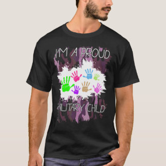 T-shirt Je suis un fier enfant militaire pourpre jusqu'aux