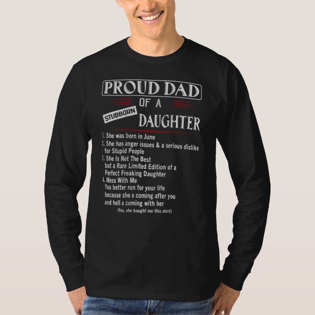 T-shirt Je Suis Un Fier Père D'Une Fille Stubborn 1 (Devant)