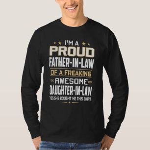 T-shirt Je Suis Un Fier Père-En-Belle D'Une Fille Fou.