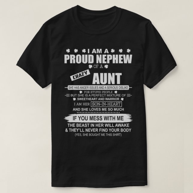 T-shirt Je Suis Un Fière Néhémie D'Une Tante Fou Heureuse  (Design devant)