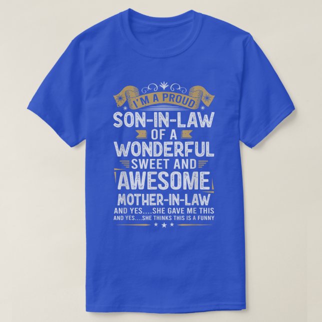 T-shirt Je suis un fils fier beau d'une mère merveilleuse  (Design devant)