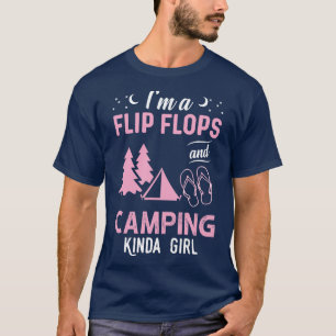 T-shirt Je Suis Un Flip Flops Et Camping Kinda Girl