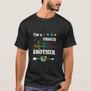 T-shirt Je suis un frère fier de l'autisme, famille assort
