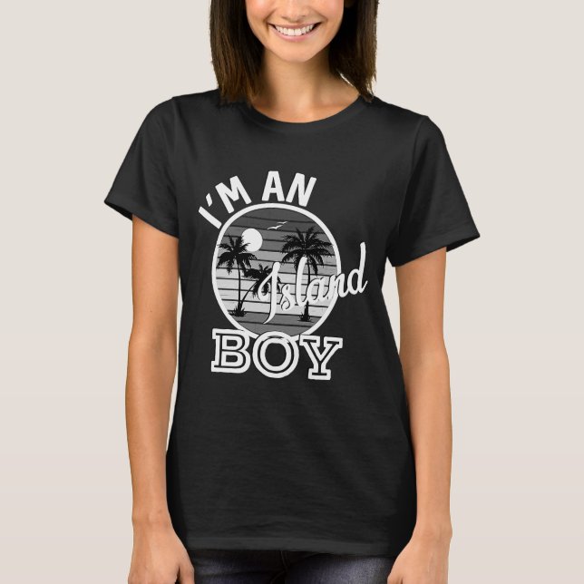 T-shirt Je suis un garçon d'île des paroles de chanson rap (Devant)