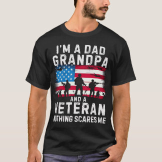 T-shirt Je suis un grand-père papa et vétéran de la Fête d