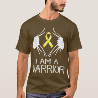 T-shirt Je Suis Un Guerrier Enfance Cancer Sensibilisation