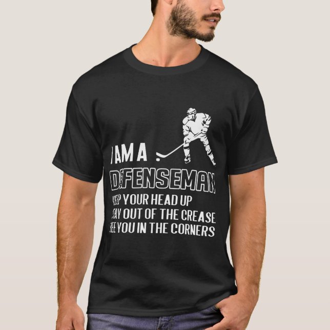 T-shirt Je suis un hockey de défenseur (Devant)