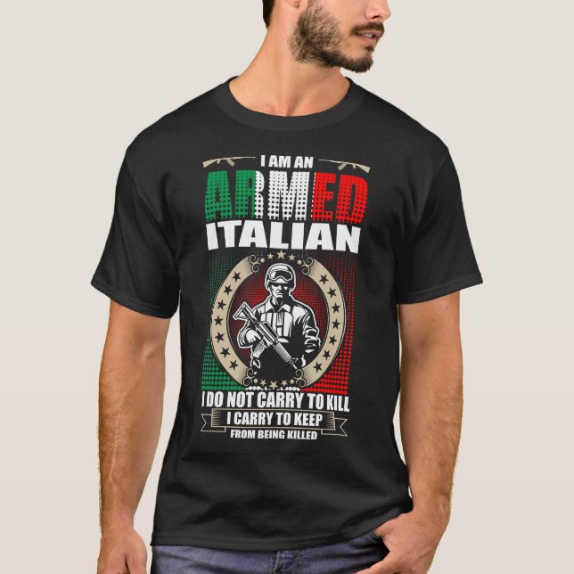 T-shirt Je Suis Un Italien Armé (Devant)