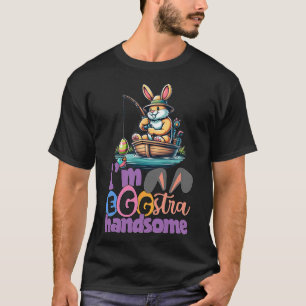 T-shirt Je suis un lapin extrêmement beau qui pêche du poi